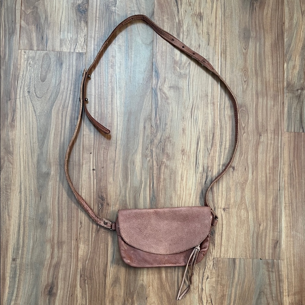 Free People Brown Leather Crossbody Bag
